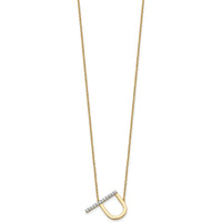14K Yellow Gold Sideways Diamond Initial "P" Necklace - Personalized Pendant with Diamonds by Oro Pregiato