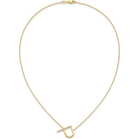 14K Yellow Gold Sideways Diamond Initial "P" Necklace - Personalized Pendant with Diamonds by Oro Pregiato