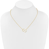 14K Yellow Gold Sideways Diamond Initial 'S' Necklace - 0.12 Carat Total Diamond Weight by Oro Pregiato