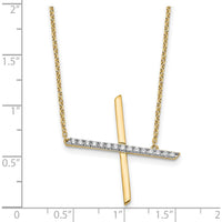 14K Yellow Gold Sideways Diamond Initial X Pendant Necklace - Personalized Gift by Oro Pregiato