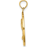 14K Yellow Gold Siesta Key Florida Palm Tree Circle Pendant by Oro Pregiato
