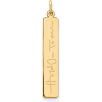 14K Yellow Gold Signature Bar Pendant - Customizable Personal Message by Oro Pregiato