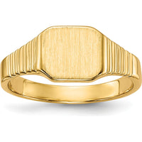 14K Yellow Gold Signet Ring - Customizable Engravable Design by 0