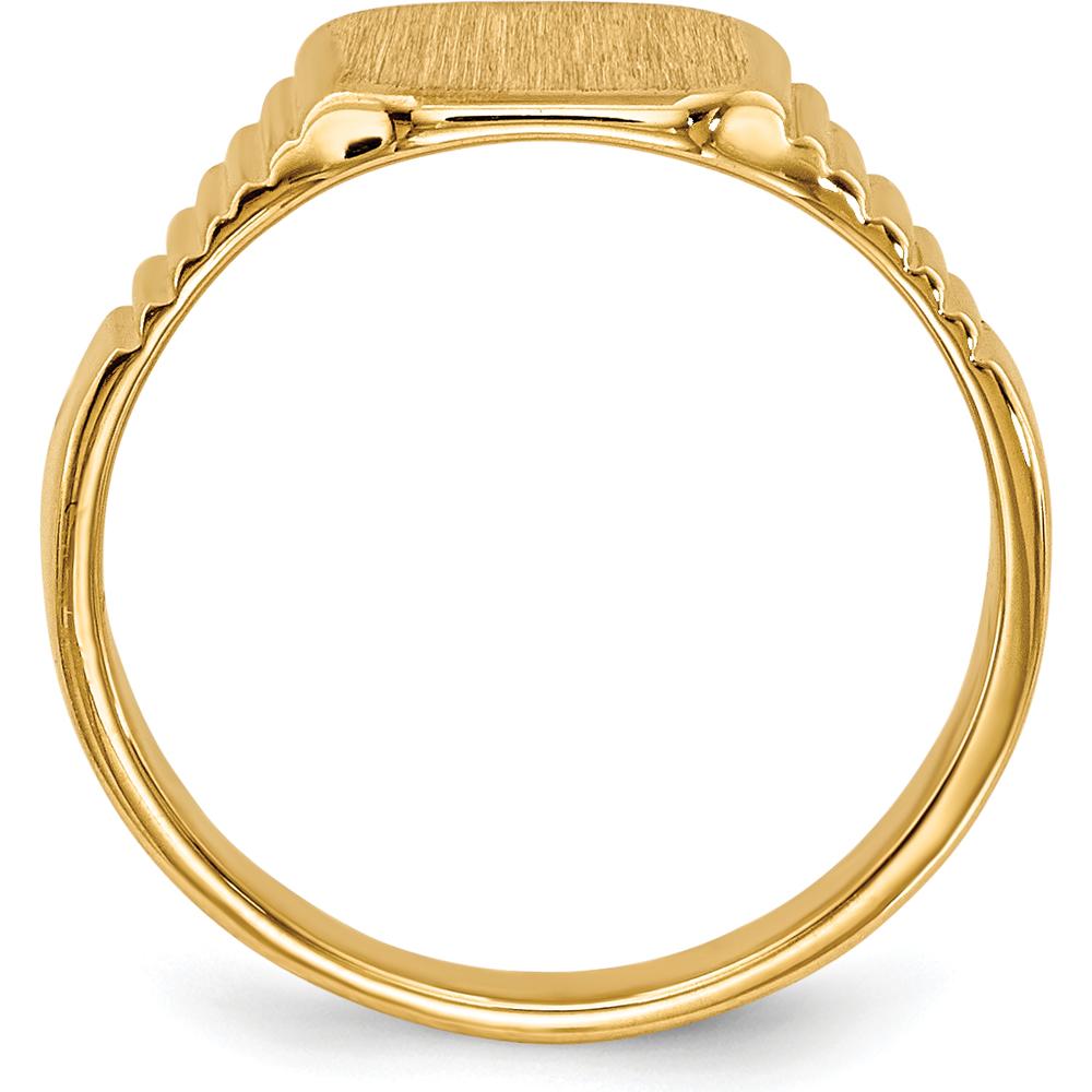 14K Yellow Gold Signet Ring - Customizable Engravable Design by 0