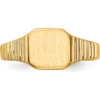 14K Yellow Gold Signet Ring - Customizable Engravable Design by 0