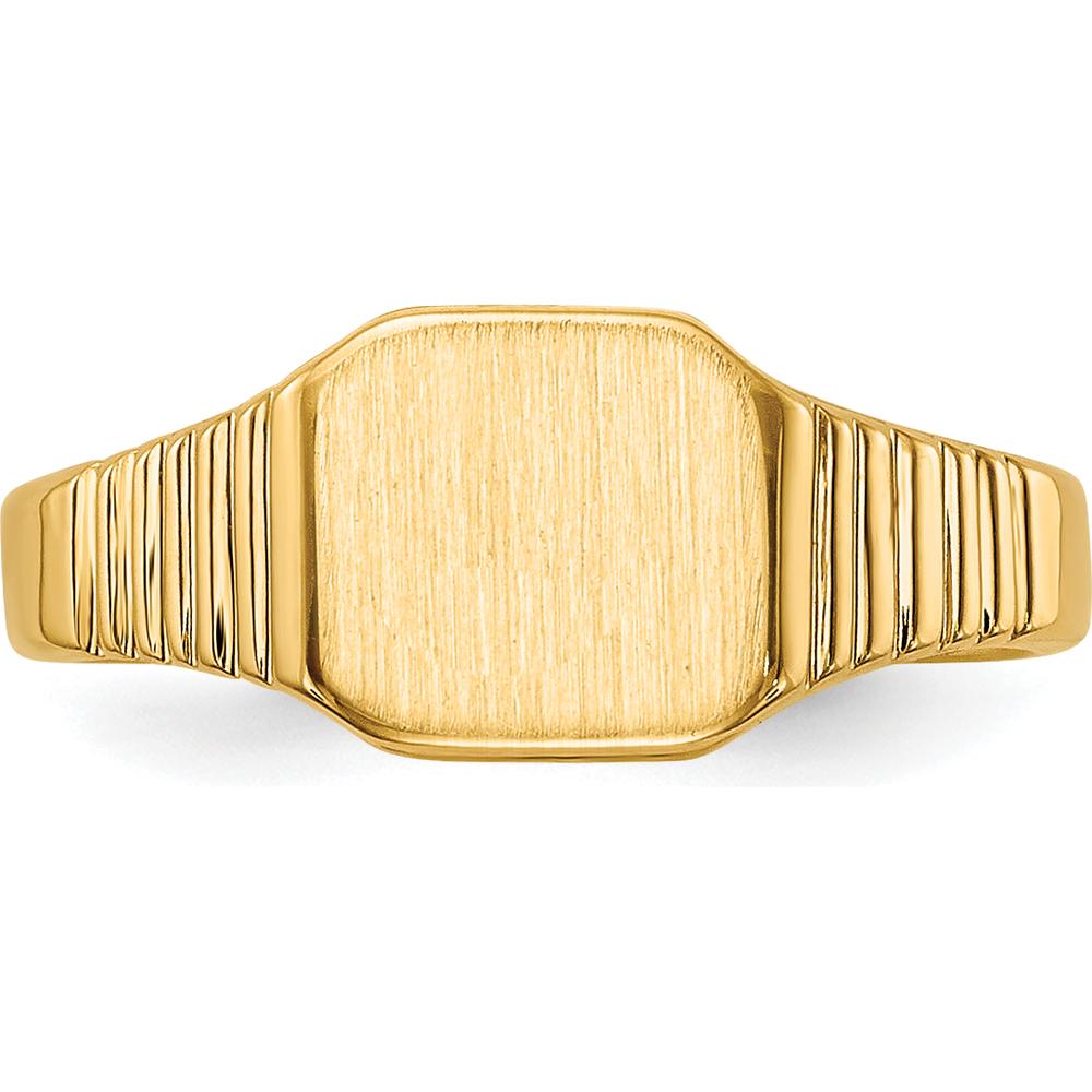 14K Yellow Gold Signet Ring - Customizable Engravable Design by 0
