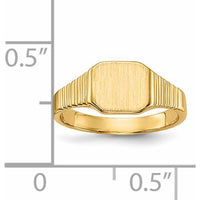 14K Yellow Gold Signet Ring - Customizable Engravable Design by 0