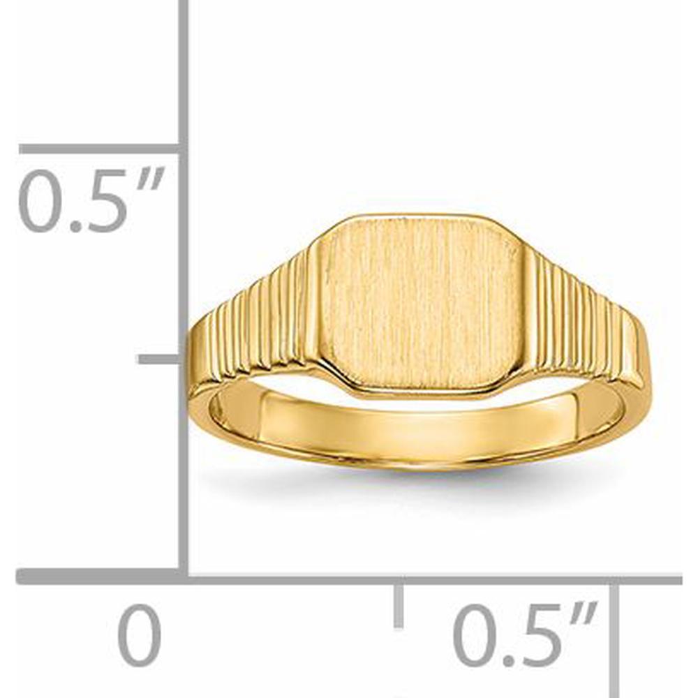 14K Yellow Gold Signet Ring - Customizable Engravable Design by 0