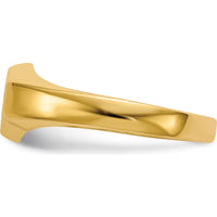 14K Yellow Gold Signet Ring Mounting with .02 Carat Diamond - Polished & Brushed Finish by 0