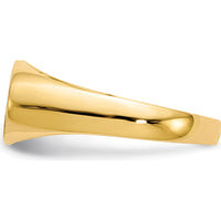 14K Yellow Gold Signet Ring with Brushed and Polished Satin Finish - Engravable, Unisex Design by 0