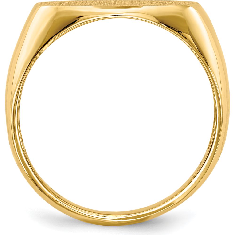 14K Yellow Gold Signet Ring with Polished and Brushed Finish - 17mm x 11mm by 0