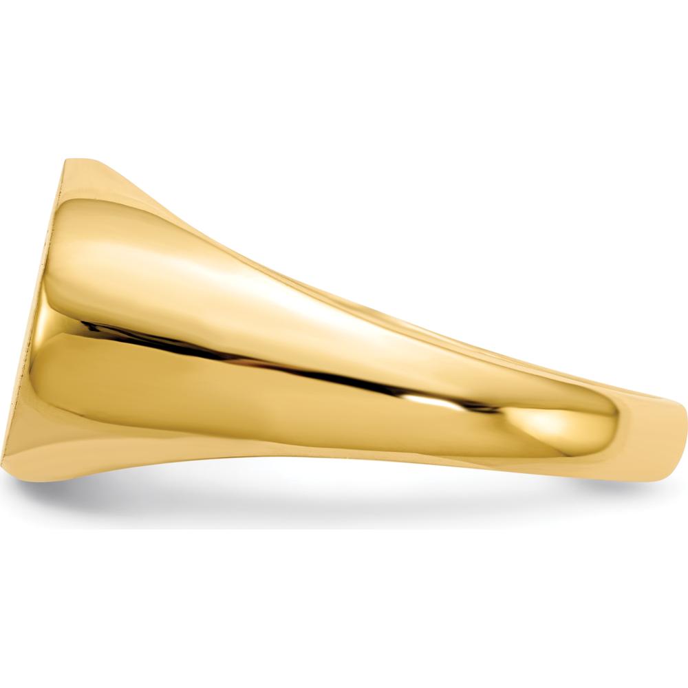14K Yellow Gold Signet Ring with Polished and Brushed Finish - 17mm x 11mm by 0