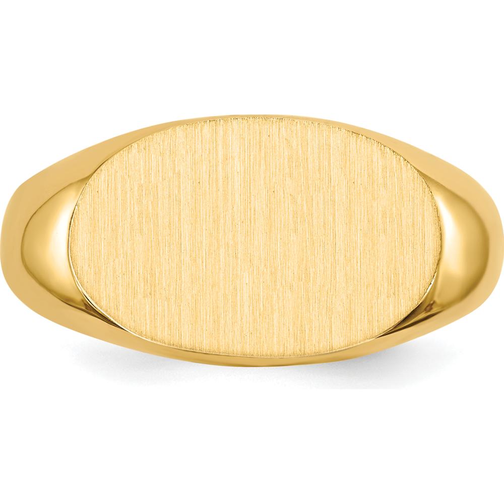 14K Yellow Gold Signet Ring with Polished and Brushed Finish - 17mm x 11mm by 0