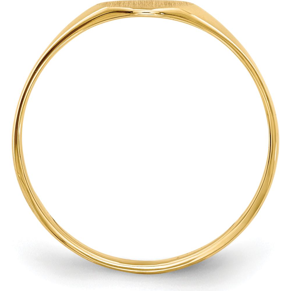 14K Yellow Gold Signet Ring with Polished & Brushed Finish - 6.5mm x 7.5mm by 0