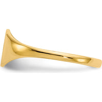 14K Yellow Gold Signet Ring with Polished & Brushed Finish - 6.5mm x 7.5mm by 0