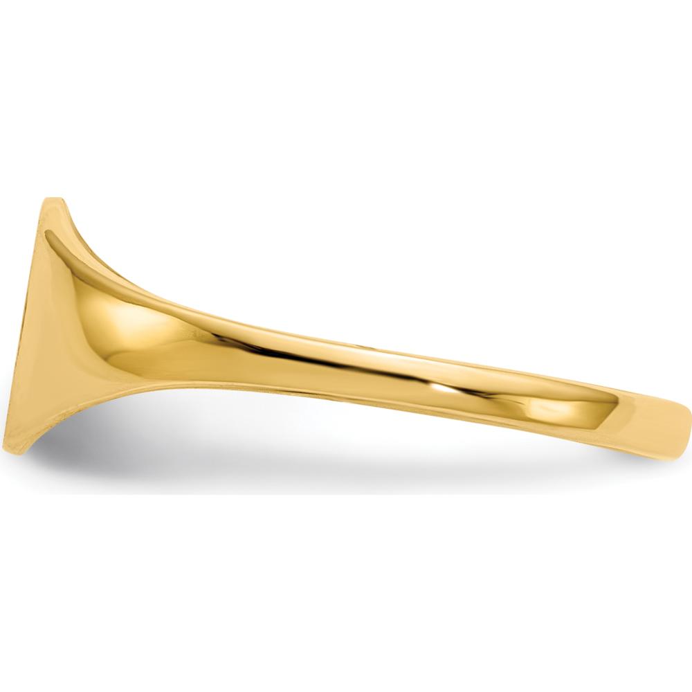 14K Yellow Gold Signet Ring with Polished & Brushed Finish - 6.5mm x 7.5mm by 0