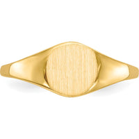 14K Yellow Gold Signet Ring with Polished & Brushed Finish - 6.5mm x 7.5mm by 0