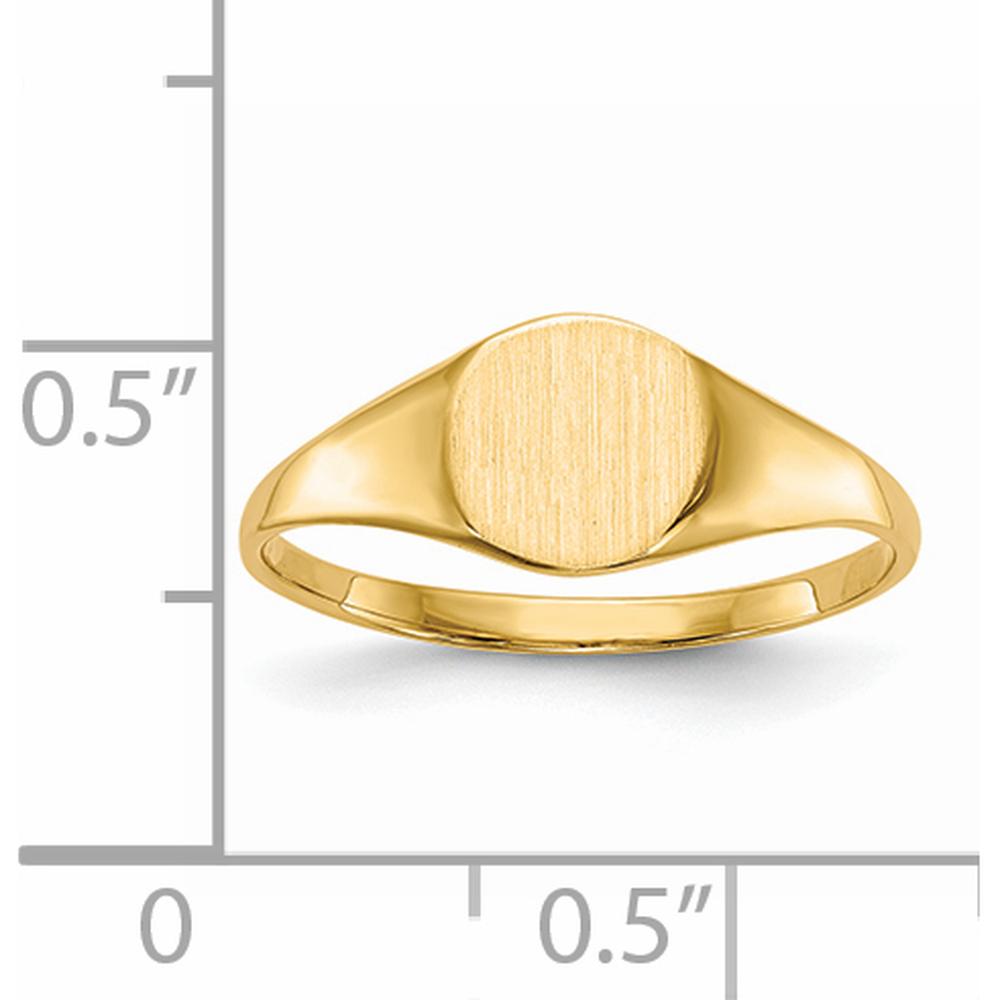 14K Yellow Gold Signet Ring with Polished & Brushed Finish - 6.5mm x 7.5mm by 0