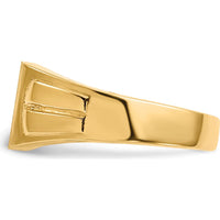 14K Yellow Gold Signet Ring with Polished and Brushed Finish - 9.0x7.5mm Top by 0