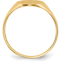 14K Yellow Gold Signet Ring with Polished & Brushed Finish - 9.5x11mm by 0