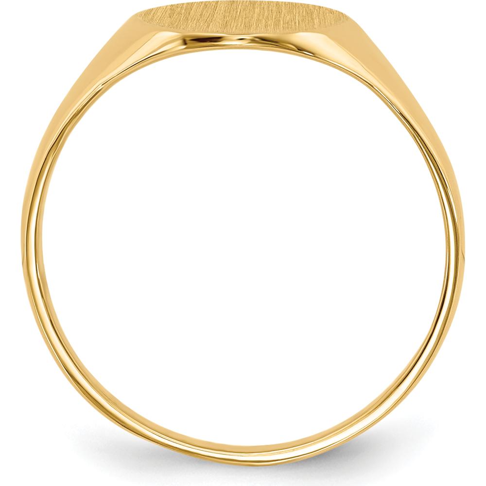 14K Yellow Gold Signet Ring with Polished & Brushed Finish - 9.5x11mm by 0