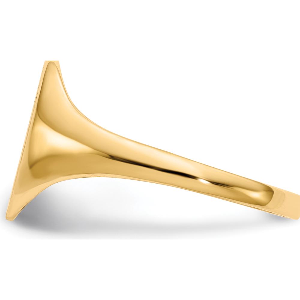 14K Yellow Gold Signet Ring with Polished & Brushed Finish - 9.5x11mm by 0