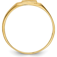 14K Yellow Gold Signet Ring with Polished and Brushed Finish - Engravable, Unisex Design by Oro Pregiato