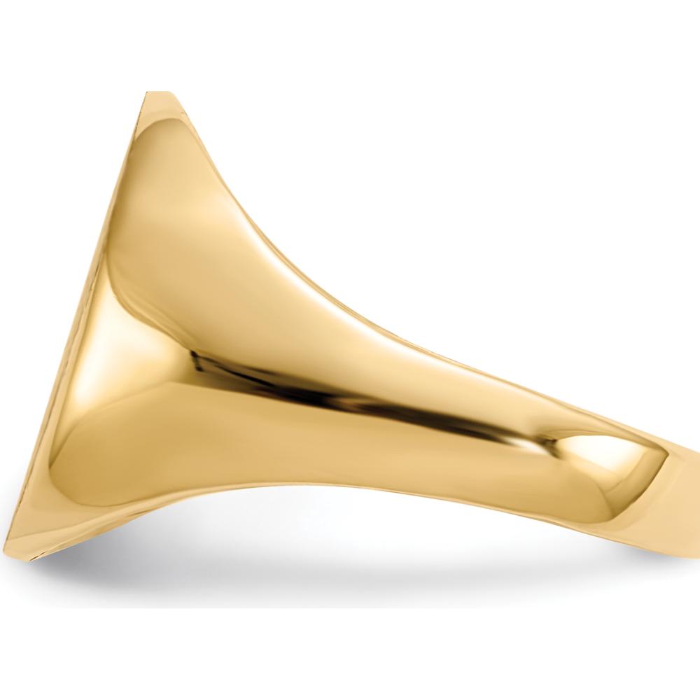 14K Yellow Gold Signet Ring with Polished and Satin Finish - 12x13.5mm Top, Engravable by 0