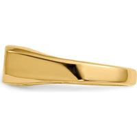 14K Yellow Gold Signet Ring with Polished & Satin Finish - Engravable, 13.5x5.5mm Top by 0
