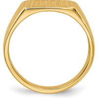 14K Yellow Gold Signet Ring with Satin & Polished Finish - 10x6mm Top by 0