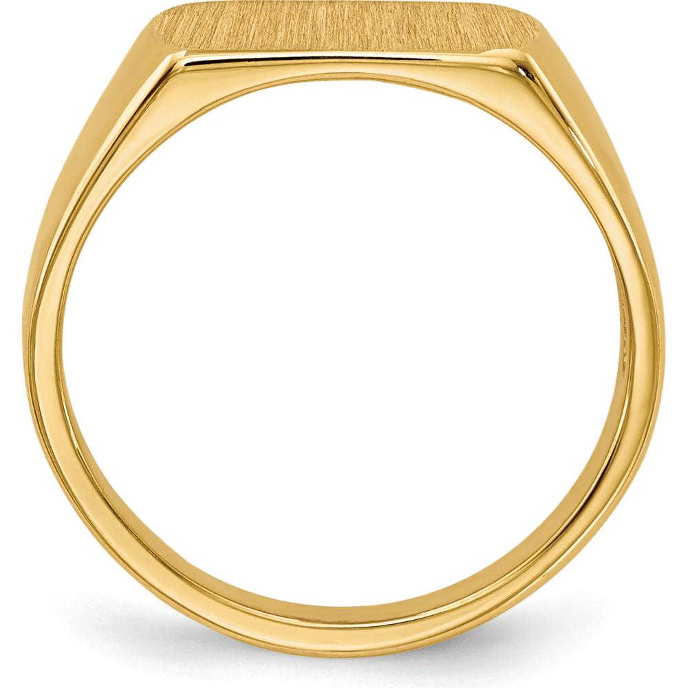 14K Yellow Gold Signet Ring with Satin & Polished Finish - 10x6mm Top by 0