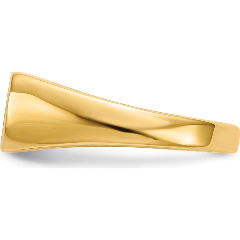 14K Yellow Gold Signet Ring with Satin & Polished Finish - 10x6mm Top by 0