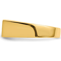 14K Yellow Gold Signet Ring with Satin and Polished Finish - 16mm x 6mm by 0