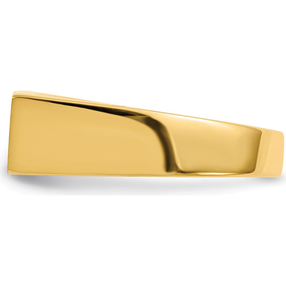 14K Yellow Gold Signet Ring with Satin and Polished Finish - 16mm x 6mm by 0
