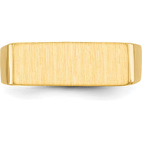 14K Yellow Gold Signet Ring with Satin and Polished Finish - 16mm x 6mm by 0
