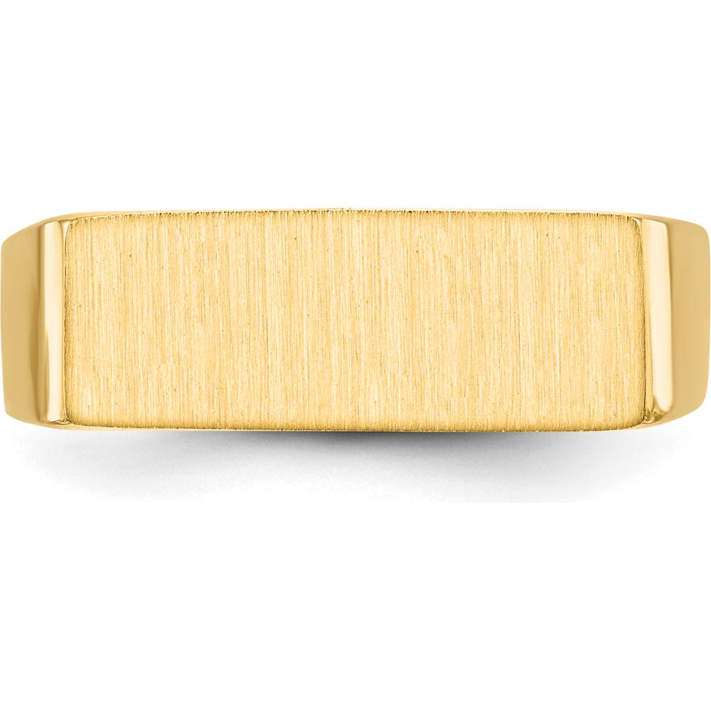 14K Yellow Gold Signet Ring with Satin and Polished Finish - 16mm x 6mm by 0
