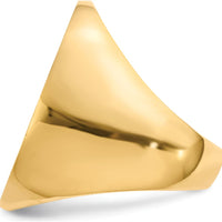 14K Yellow Gold Signet Ring with Satin and Polished Finish - 19.0x26.5mm by 0