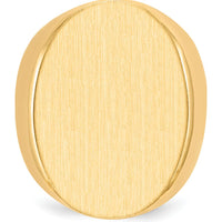 14K Yellow Gold Signet Ring with Satin and Polished Finish - 19.0x26.5mm by 0