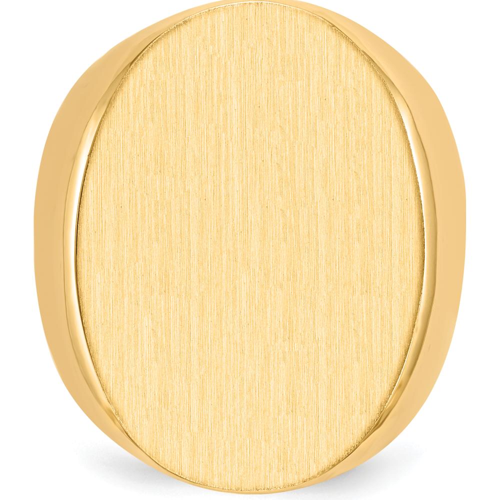 14K Yellow Gold Signet Ring with Satin and Polished Finish - 19.0x26.5mm by 0
