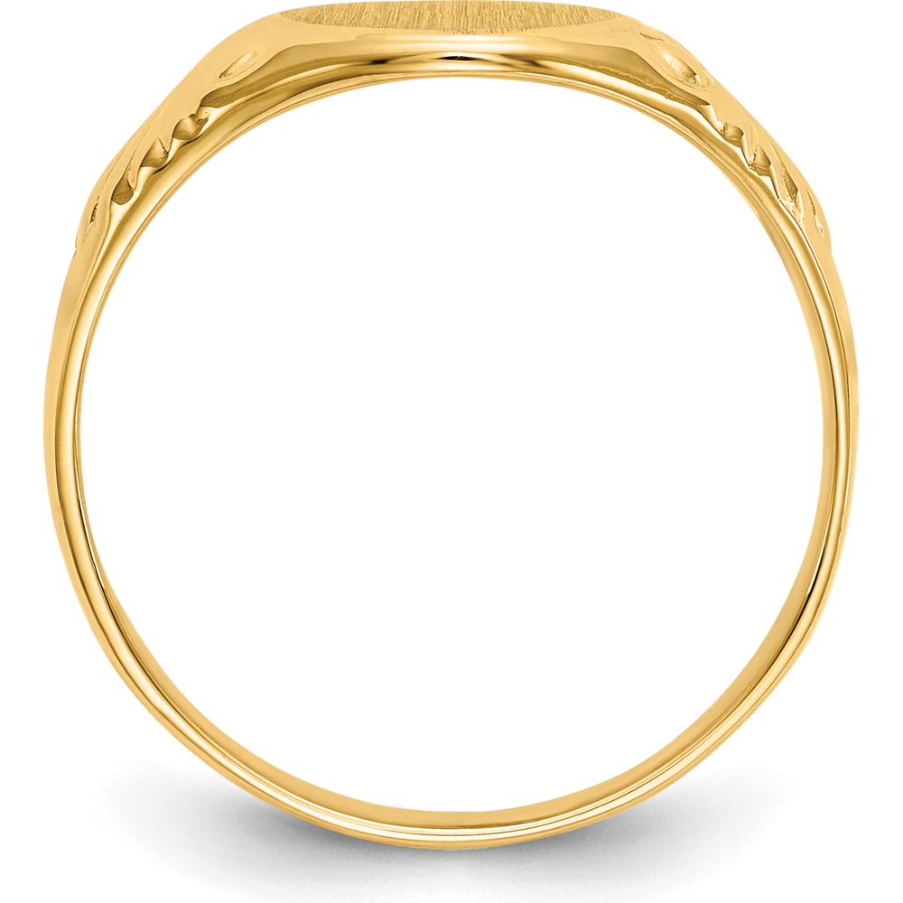 14K Yellow Gold Signet Ring with Satin and Polished Finish - Closed Back, Engravable Design by Oro Pregiato