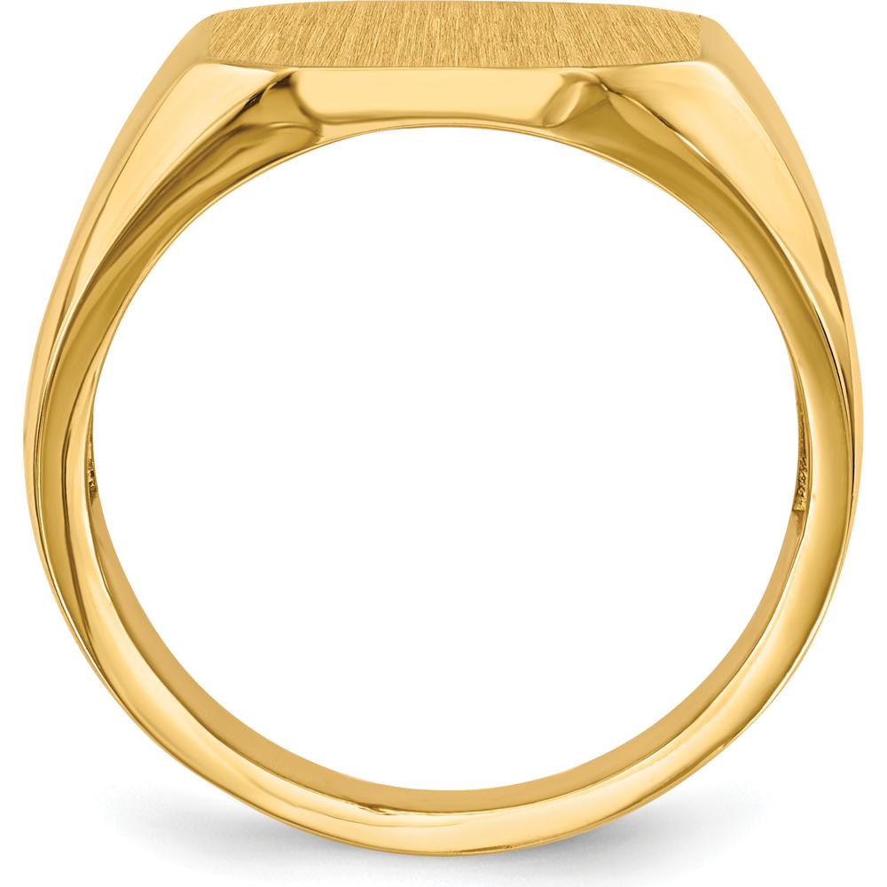 14K Yellow Gold Signet Ring with Satin Finish - 15mm x 17mm by 0