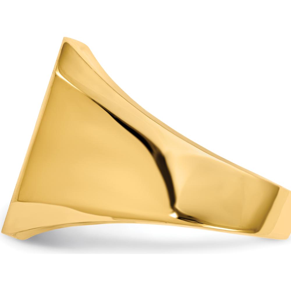 14K Yellow Gold Signet Ring with Satin Finish - 15mm x 17mm by 0