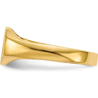 14K Yellow Gold Signet Ring with Satin Finish - 8.0x6.25mm Face, Engravable by 0