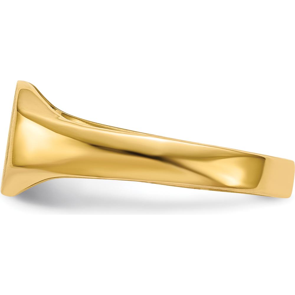14K Yellow Gold Signet Ring with Satin Finish - 8.0x6.25mm Face, Engravable by 0