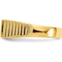 14K Yellow Gold Signet Ring with Satin Finish and Open Back - 15.0x7.0mm by Oro Pregiato