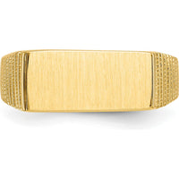 14K Yellow Gold Signet Ring with Satin Finish and Open Back - 15.0x7.0mm by Oro Pregiato