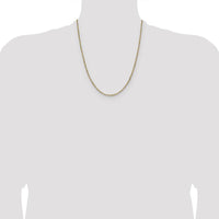 14K Yellow Gold Singapore Chain Necklace with Rhodium Accents - 22 inches, 1.65mm Width by Oro Pregiato