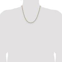 14K Yellow Gold Singapore Chain with Rhodium Finish - 20", 1.9mm Width by Oro Pregiato