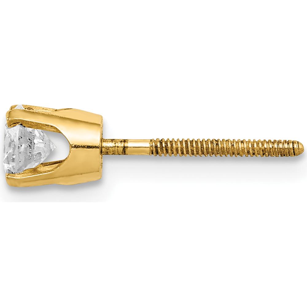 14K Yellow Gold Single Stud Diamond Earring - 0.37 Carat Total Diamond Weight by Oro Pregiato