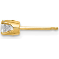 14K Yellow Gold Single Stud Earring with Round Diamond - 0.2 Carat Total Diamond Weight by Oro Pregiato